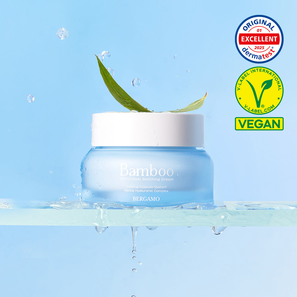 BERGAMO BAMBOO Penta-Hyal Soothing Cream 50g – Deep Hydration with 5 Hyaluronic Acids & Bamboo, Lightweight Daily Moisturizer, Sensitive Skin Friendly