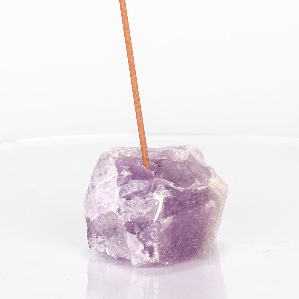 Amethyst Incense Stick Holder Natural Raw Crystal 3–5 cm – Premium Quality Handcrafted Incense Burner with Genuine Raw Amethyst Stone