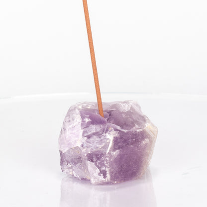 Amethyst Incense Stick Holder Natural Raw Crystal 3–5 cm – Premium Quality Handcrafted Incense Burner with Genuine Raw Amethyst Stone
