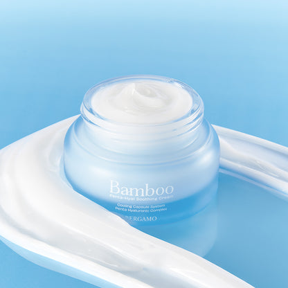BERGAMO BAMBOO Penta-Hyal Soothing Cream 50g – Deep Hydration with 5 Hyaluronic Acids & Bamboo, Lightweight Daily Moisturizer, Sensitive Skin Friendly