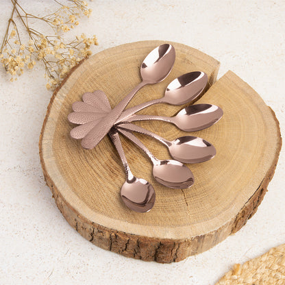 Berlinger Haus 24-Piece Cutlery Set – Rose Gold Stainless Steel Flatware for 6, Mirror Finish, Dinner Knives, Forks, Spoons & Teaspoons