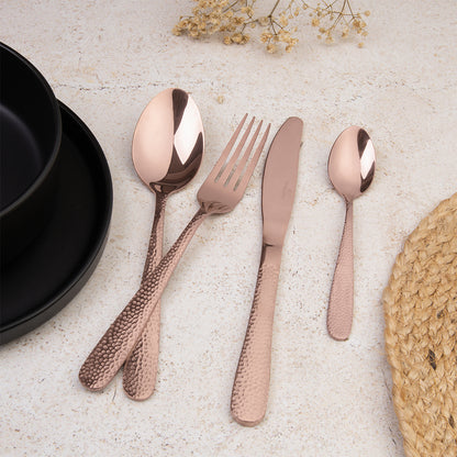 Berlinger Haus 24-Piece Cutlery Set – Rose Gold Stainless Steel Flatware for 6, Mirror Finish, Dinner Knives, Forks, Spoons & Teaspoons