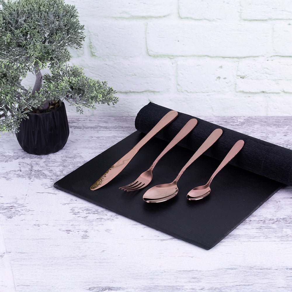 Berlinger Haus 24-Piece Cutlery Set – Rose Gold Stainless Steel Flatware for 6, Mirror Finish, Dinner Knives, Forks, Spoons & Teaspoons
