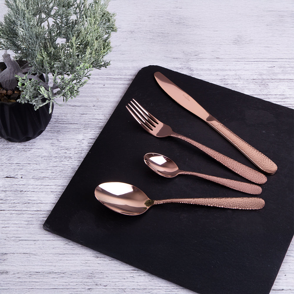 Berlinger Haus 24-Piece Cutlery Set – Rose Gold Stainless Steel Flatware for 6, Mirror Finish, Dinner Knives, Forks, Spoons & Teaspoons