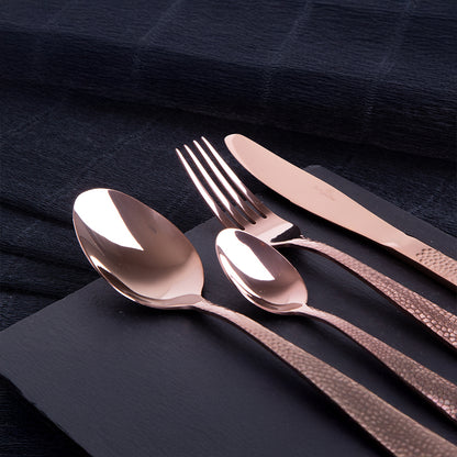 Berlinger Haus 24-Piece Cutlery Set – Rose Gold Stainless Steel Flatware for 6, Mirror Finish, Dinner Knives, Forks, Spoons & Teaspoons