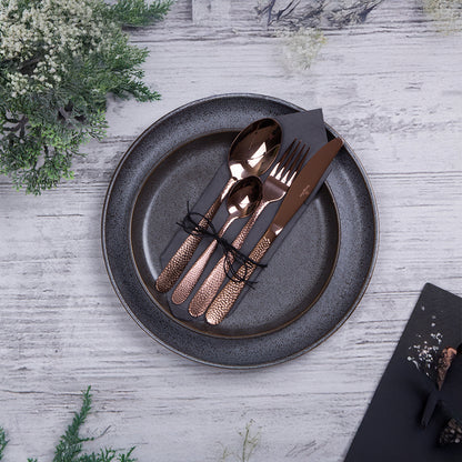 Berlinger Haus 24-Piece Cutlery Set – Rose Gold Stainless Steel Flatware for 6, Mirror Finish, Dinner Knives, Forks, Spoons & Teaspoons