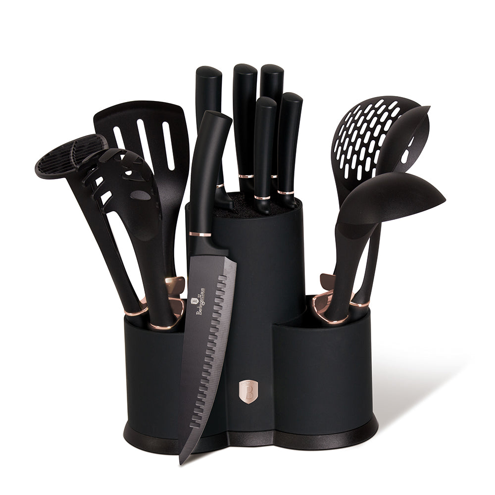Berlinger Haus 12-Piece Kitchen Knife Set with Tools & Storage Stand