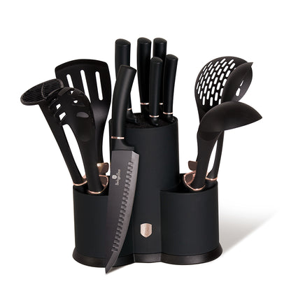 Berlinger Haus 12-Piece Kitchen Knife Set with Tools & Storage Stand