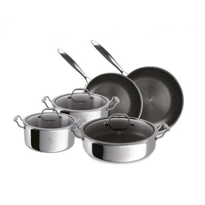 Berlinger Haus 8-Piece Cookware Set, Premium 3-Layer Stainless Steel Construction, Whitford ETERNA Non-Stick Coating