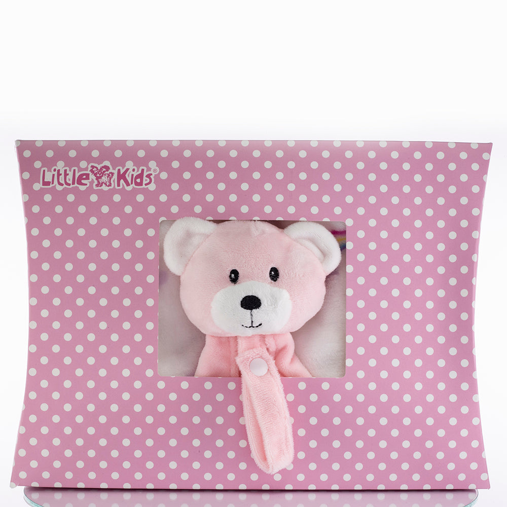 Baby Blanket With Comforter Set Pink 90x75cm, 100% Wool Baby Blanket And Security Blanket - Soft Baby Comforter 30cm With Plush Blanket, pink