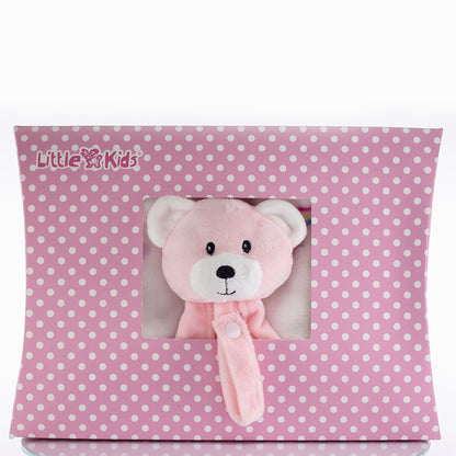 Baby Blanket With Comforter Set Pink 90x75cm, 100% Wool Baby Blanket And Security Blanket - Soft Baby Comforter 30cm With Plush Blanket, pink