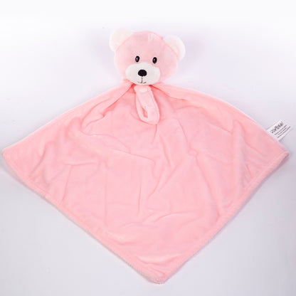 Baby Blanket With Comforter Set Pink 90x75cm, 100% Wool Baby Blanket And Security Blanket - Soft Baby Comforter 30cm With Plush Blanket, pink