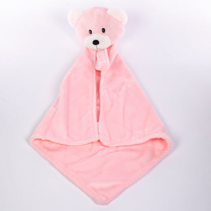Baby Blanket With Comforter Set Pink 90x75cm, 100% Wool Baby Blanket And Security Blanket - Soft Baby Comforter 30cm With Plush Blanket, pink