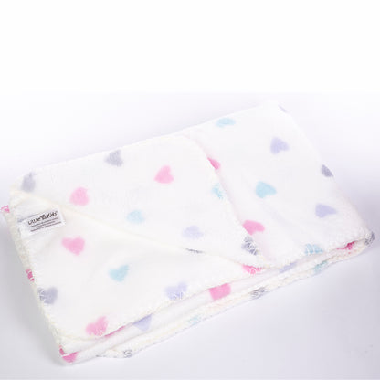 Baby Blanket With Comforter Set Pink 90x75cm, 100% Wool Baby Blanket And Security Blanket - Soft Baby Comforter 30cm With Plush Blanket, blue
