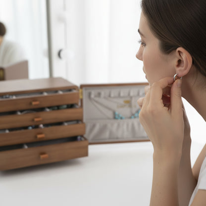 Emporia Wooden Jewelry Box – Multi-Layer Jewelry Organizer with Drawers, Necklace Hooks & Velvet Lining