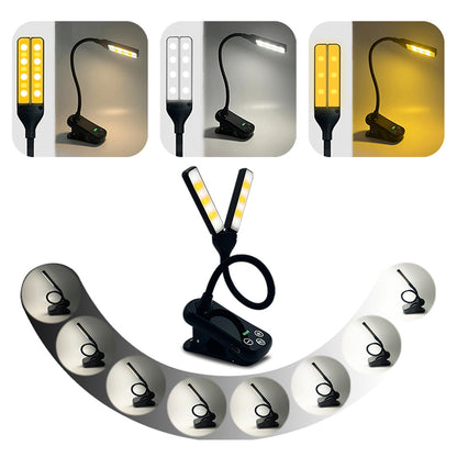 Lumeflex Dual Head LED Reading Light – Clip-On Book Lamp with 3 Color Modes