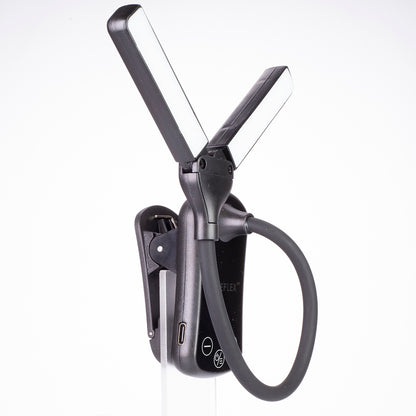 Lumeflex Dual Head LED Reading Light – Clip-On Book Lamp with 3 Color Modes
