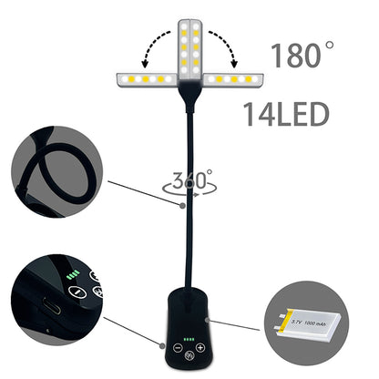 Lumeflex Dual Head LED Reading Light – Clip-On Book Lamp with 3 Color Modes