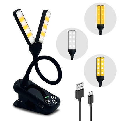 Lumeflex Dual Head LED Reading Light – Clip-On Book Lamp with 3 Color Modes