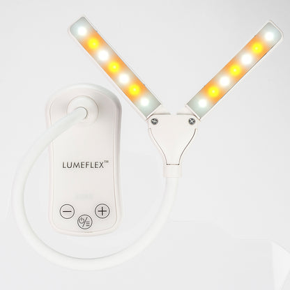 Lumeflex Dual Head LED Reading Light, white – Clip-On Book Lamp with 3 Color Modes