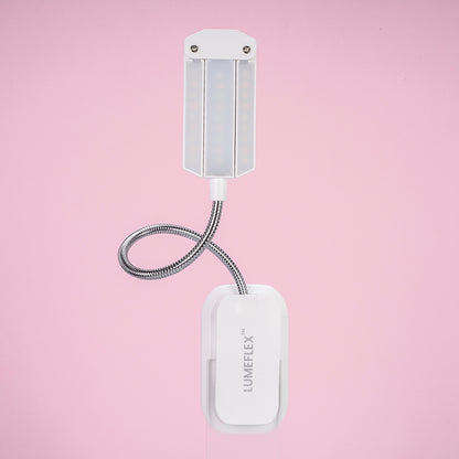 LumeFlex 3-Head LED Book Light – Clip-On Reading Lamp, White