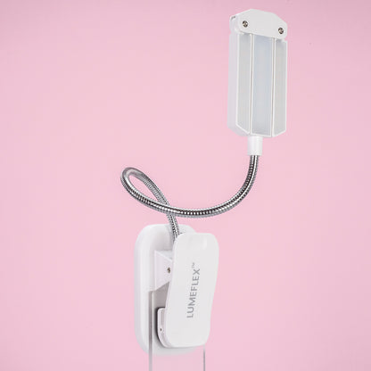 LumeFlex 3-Head LED Book Light – Clip-On Reading Lamp, White