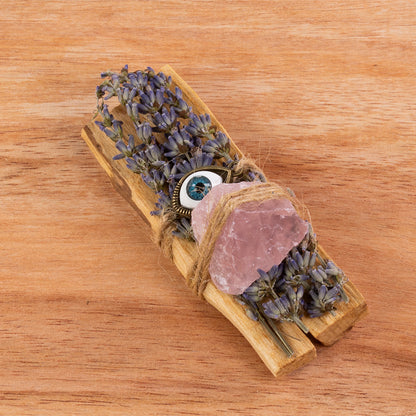 Palo Santo Incense Stick Set – 3 Pack Sacred Wood with Healing Crystals