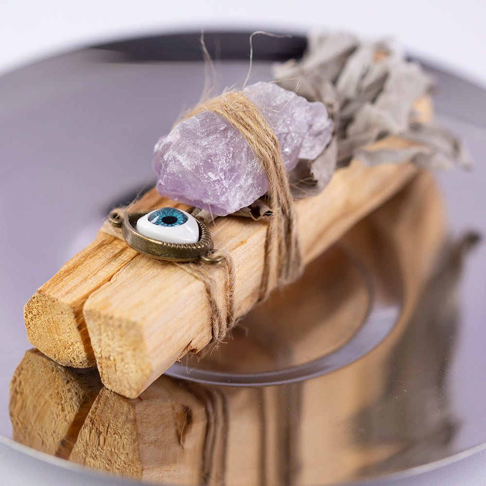 Palo Santo Incense Stick Set – 3 Pack Sacred Wood with Healing Crystals