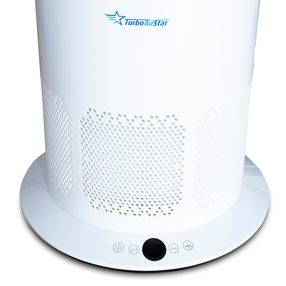TurboAirStar Bladeless Air Purifier Fan Heater – 3-in-1 HEPA H13 Climate Control