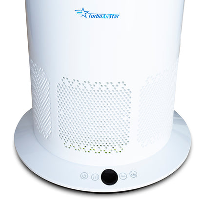 TurboAirStar Bladeless Air Purifier Fan Heater – 3-in-1 HEPA H13 Climate Control