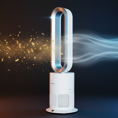 TurboAirStar Bladeless Air Purifier Fan Heater – 3-in-1 HEPA H13 Climate Control
