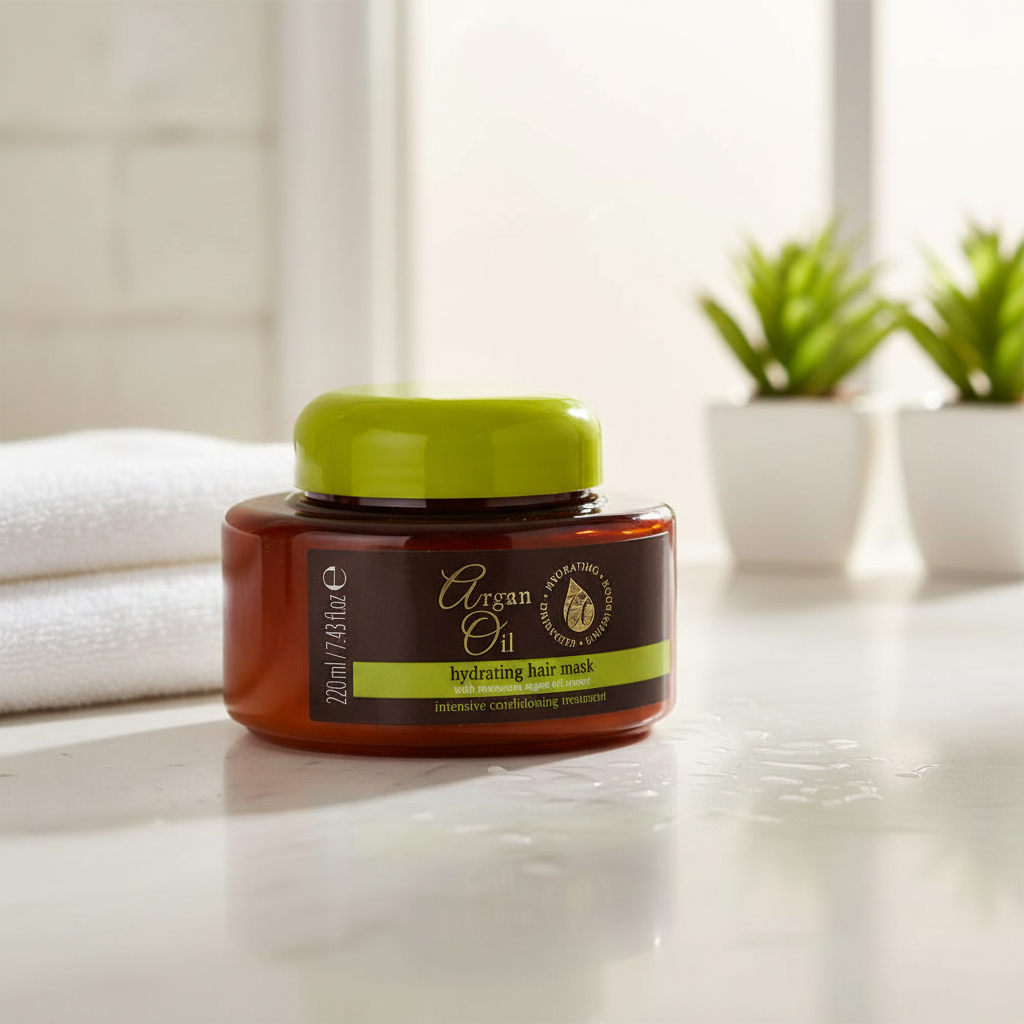 Argan Oil Hair Mask 220ml – Deep Conditioning with Moroccan Argan Oil, Proteins & Keratin, Intensive Moisture