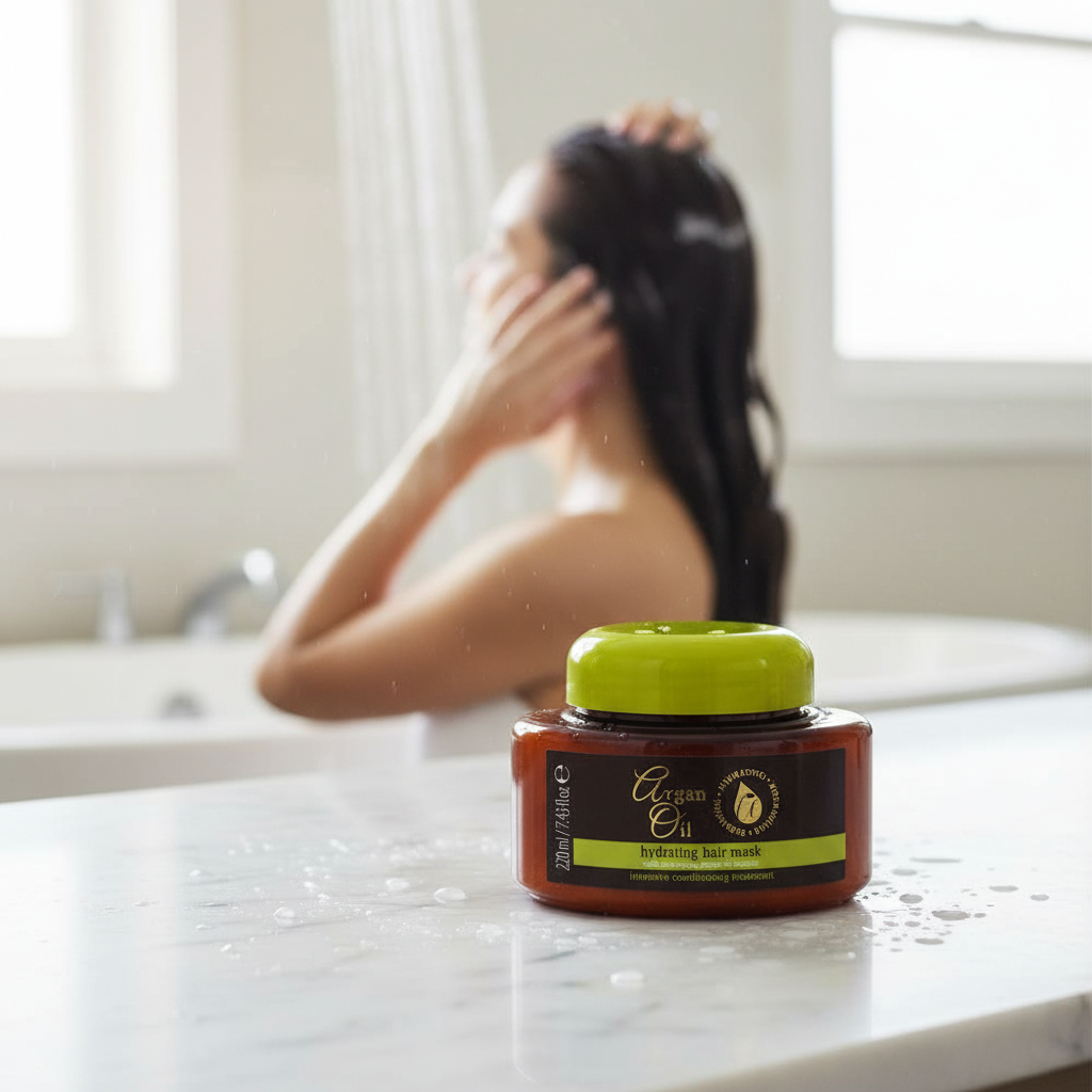 Argan Oil Hair Mask 220ml – Deep Conditioning with Moroccan Argan Oil, Proteins & Keratin, Intensive Moisture