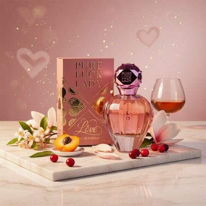 Linn Young Pure Luck Lady Love Eau de Parfum 100ml – Women’s Citrus Perfume with Orange, Cranberry, Magnolia, Osmanthus, Plum, Cognac, Patchouli, White Musk – Fresh Fruity Floral Scent, Long-lasting Elegant Perfume