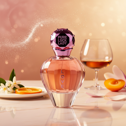 Linn Young Pure Luck Lady Love Eau de Parfum 100ml – Women’s Citrus Perfume with Orange, Cranberry, Magnolia, Osmanthus, Plum, Cognac, Patchouli, White Musk – Fresh Fruity Floral Scent, Long-lasting Elegant Perfume