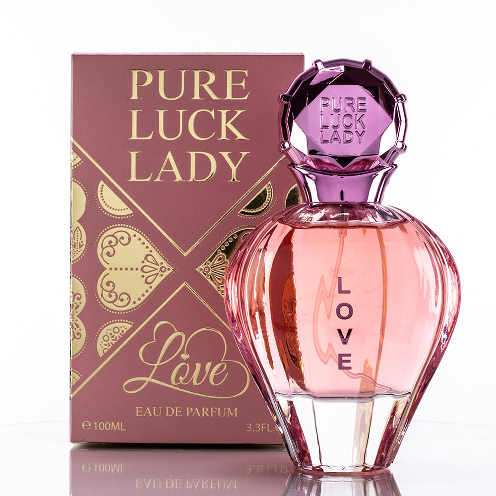 Linn Young Pure Luck Lady Love Eau de Parfum 100ml – Women’s Citrus Perfume with Orange, Cranberry, Magnolia, Osmanthus, Plum, Cognac, Patchouli, White Musk – Fresh Fruity Floral Scent, Long-lasting Elegant Perfume