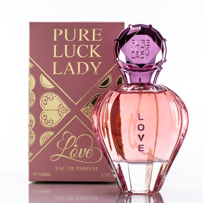 Linn Young Pure Luck Lady Love Eau de Parfum 100ml – Women’s Citrus Perfume with Orange, Cranberry, Magnolia, Osmanthus, Plum, Cognac, Patchouli, White Musk – Fresh Fruity Floral Scent, Long-lasting Elegant Perfume
