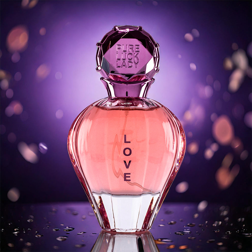 Linn Young Pure Luck Lady Love Eau de Parfum 100ml – Women’s Citrus Perfume with Orange, Cranberry, Magnolia, Osmanthus, Plum, Cognac, Patchouli, White Musk – Fresh Fruity Floral Scent, Long-lasting Elegant Perfume