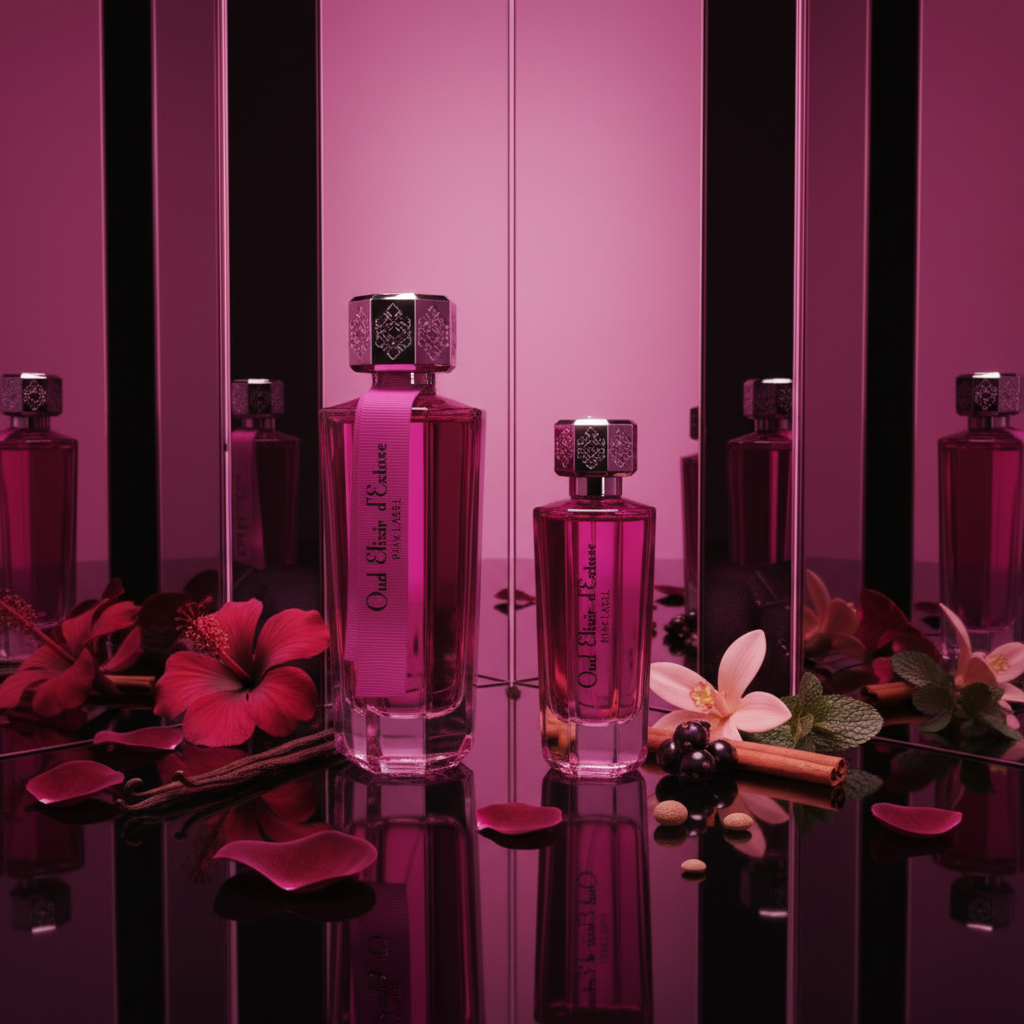 Linn Young Oud Elixir Pink Eau de Parfum 100ml + 30ml - Hibiscus, Damask Rose, Vanilla, Blackcurrant Bud, Leather, Spicy Mint, Ambrette, Cinnamon – Long-lasting Luxury Perfume Gift Set