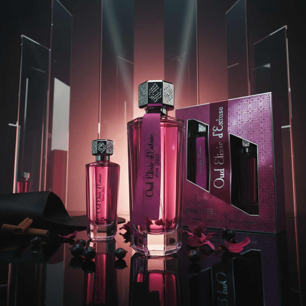 Linn Young Oud Elixir Pink Eau de Parfum 100ml + 30ml - Hibiscus, Damask Rose, Vanilla, Blackcurrant Bud, Leather, Spicy Mint, Ambrette, Cinnamon – Long-lasting Luxury Perfume Gift Set