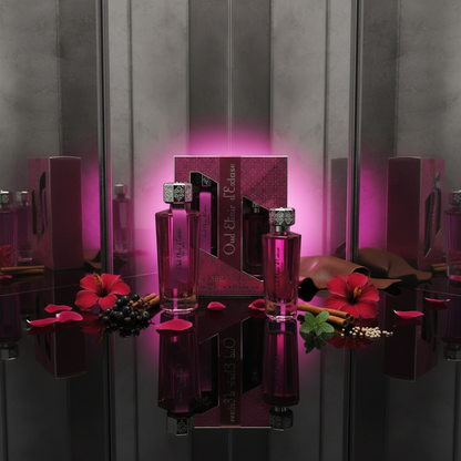 Linn Young Oud Elixir Pink Eau de Parfum 100ml + 30ml - Hibiscus, Damask Rose, Vanilla, Blackcurrant Bud, Leather, Spicy Mint, Ambrette, Cinnamon – Long-lasting Luxury Perfume Gift Set