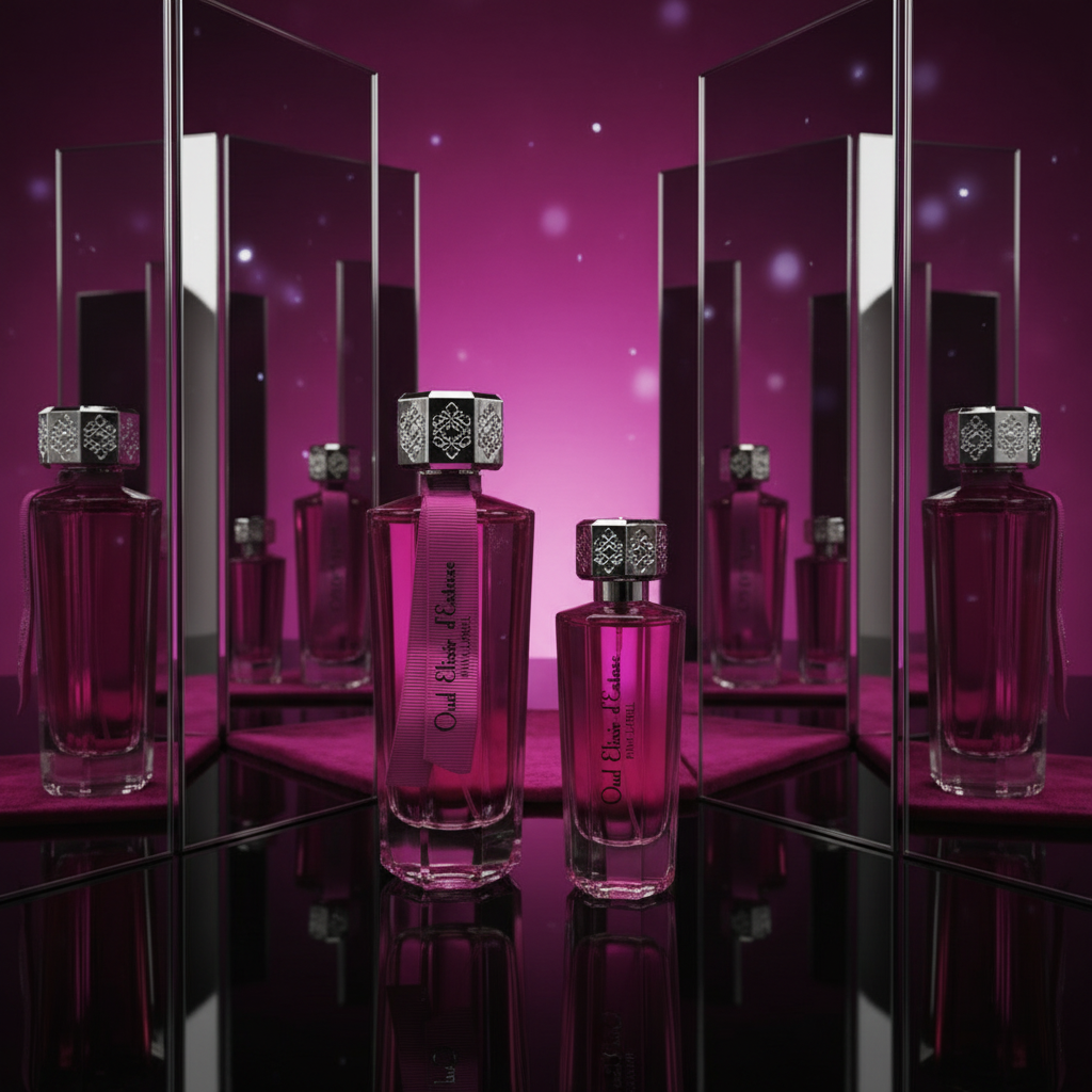 Linn Young Oud Elixir Pink Eau de Parfum 100ml + 30ml - Hibiscus, Damask Rose, Vanilla, Blackcurrant Bud, Leather, Spicy Mint, Ambrette, Cinnamon – Long-lasting Luxury Perfume Gift Set
