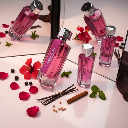 Linn Young Oud Elixir Pink Eau de Parfum 100ml + 30ml - Hibiscus, Damask Rose, Vanilla, Blackcurrant Bud, Leather, Spicy Mint, Ambrette, Cinnamon – Long-lasting Luxury Perfume Gift Set