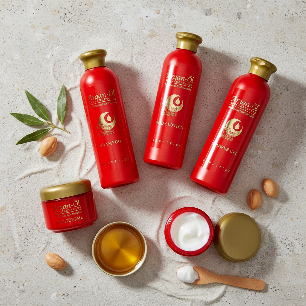 Argan Oil 5-Piece Bodycare Gift Set – Face Cream, Night Cream, Shampoo, Body Lotion & Shower Gel, Hydrating & Nourishing