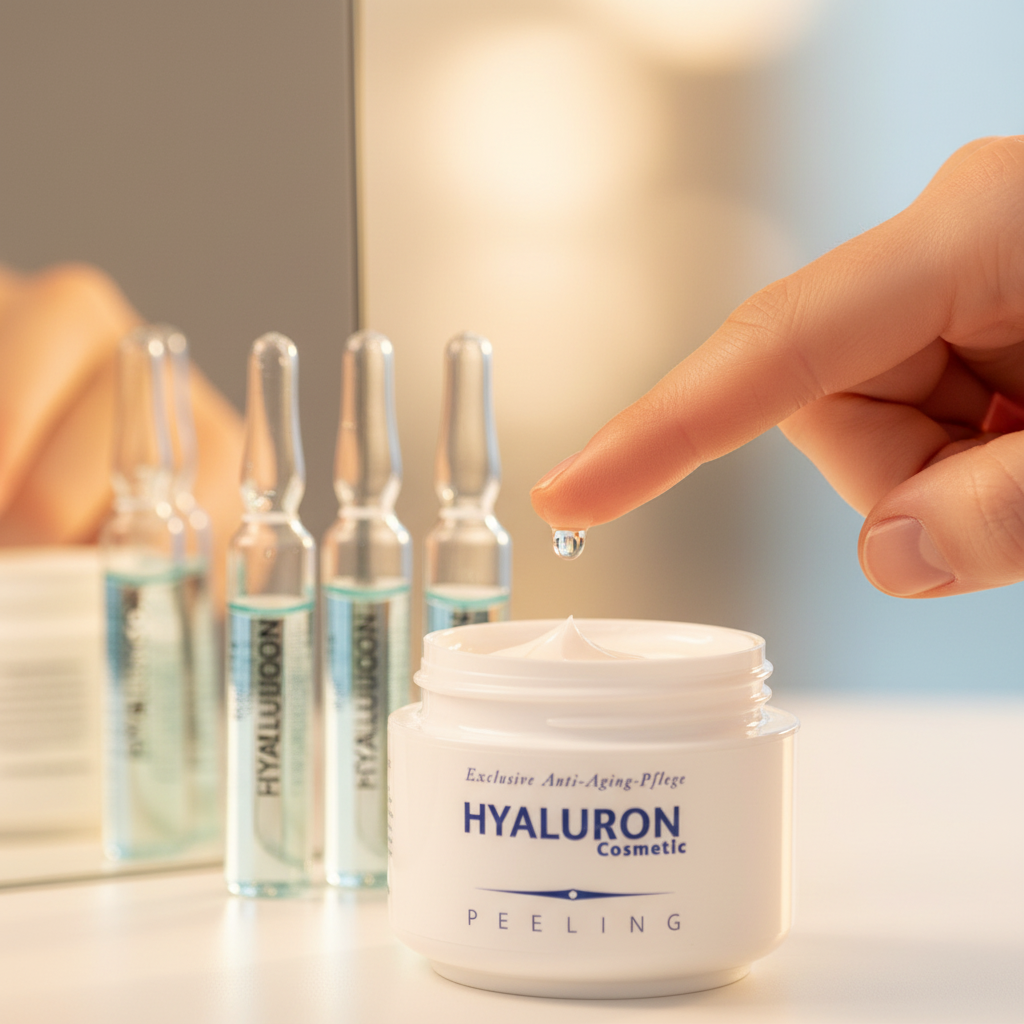 Hyaluron Skincare Set – Exfoliating Scrub, Day & Night Creams, 15 Hyaluron Ampoules, Premium 125ml
