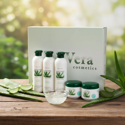 Aloe Vera 5-Piece Skincare Set – Cooling & Universal Creams, Body Gel, Shower Gel, Body Lotion