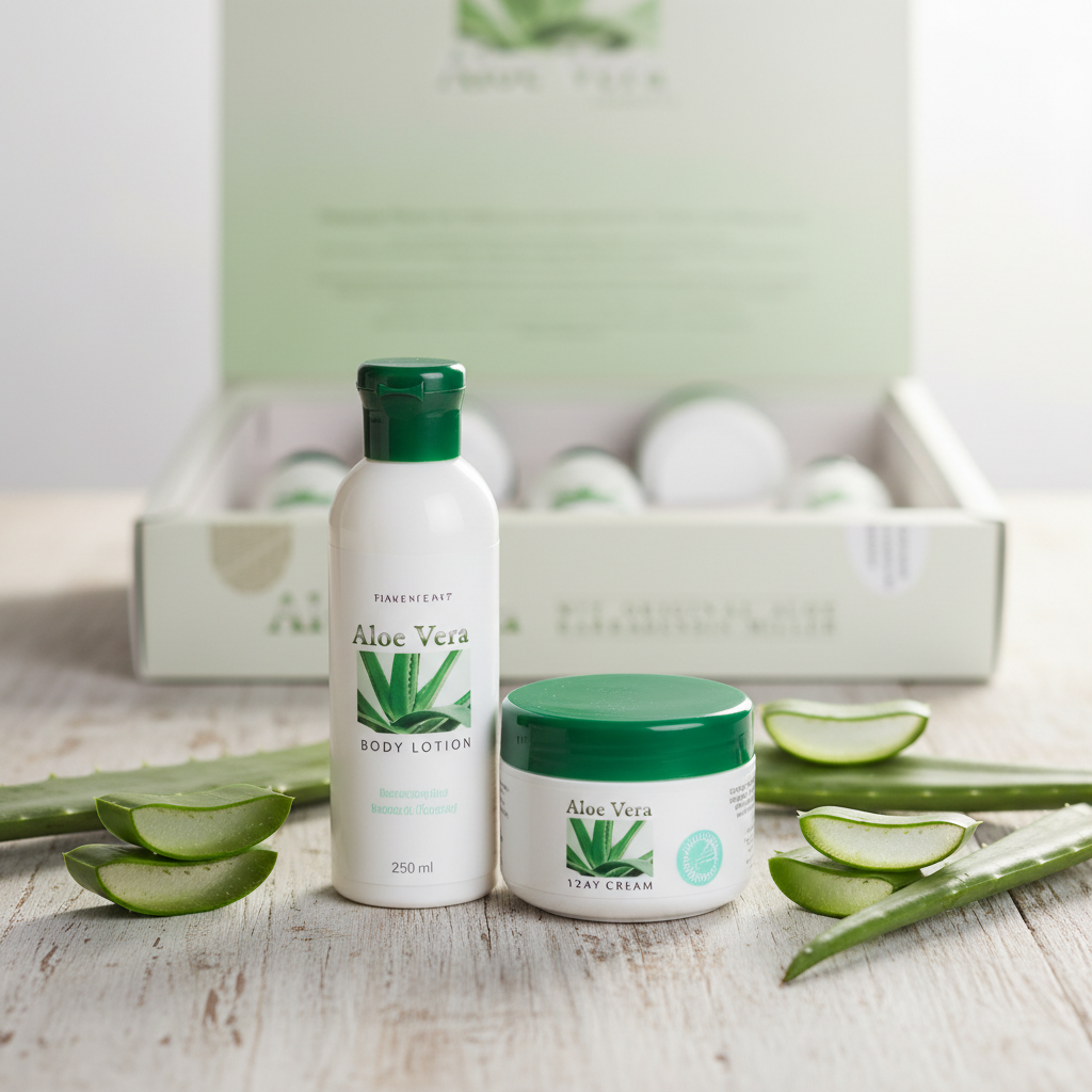 Aloe Vera 5-Piece Skincare Set – Cooling & Universal Creams, Body Gel, Shower Gel, Body Lotion
