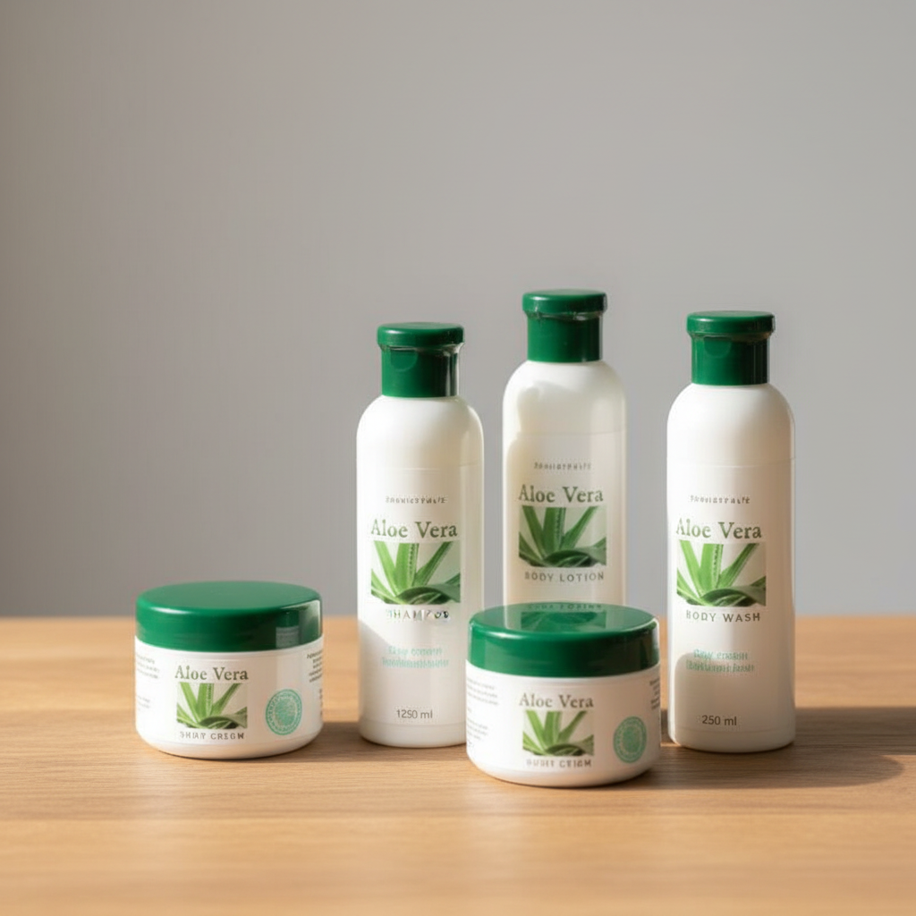 Aloe Vera 5-Piece Skincare Set – Cooling & Universal Creams, Body Gel, Shower Gel, Body Lotion