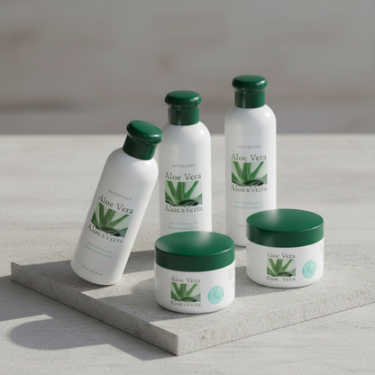 Aloe Vera 5-Piece Skincare Set – Cooling & Universal Creams, Body Gel, Shower Gel, Body Lotion