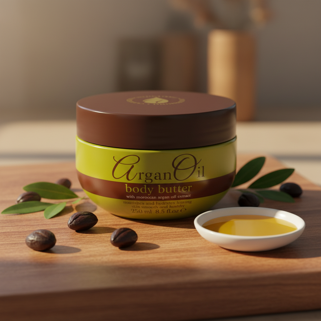 Argan Oil Body Butter 250ml – Rich Hydrating Moisturizer, Fast-Absorbing